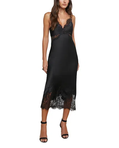 L AGENCE L'AGENCE SCOTLY SILK LACE TRIM MIDI DRESS