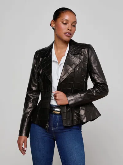 L'AGENCE LYRIC PEPLUM BIKER JACKET