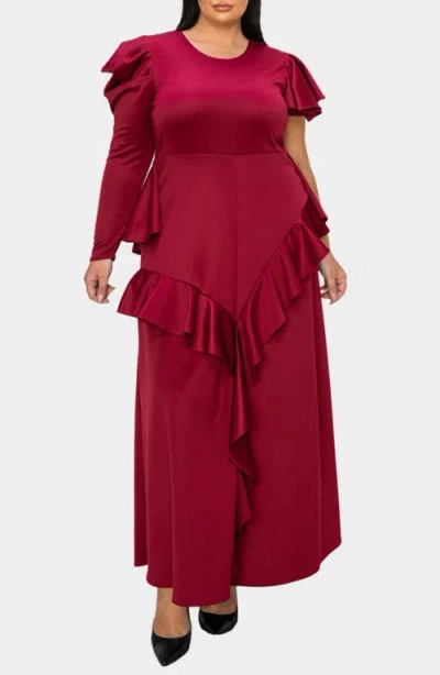 L I V D L I V D VIVIENNE RUFFLE MAXI DRESS
