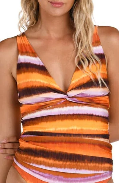 LA BLANCA LA BLANCA HORIZON TWIST FRONT TANKINI SWIM TOP