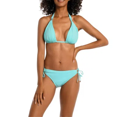 LA BLANCA ISLAND GODDESS HALTER BRA TOP IN ICE BLUE