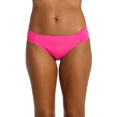 LA BLANCA ISLAND GODDESS SIDE SHIRRED HIPSTER BOTTOM IN POP PINK
