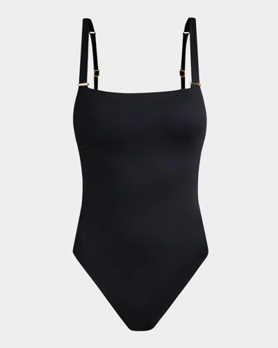 LA BLANCA LUXE SQUARE-NECK ONE-PIECE SWIMSUIT