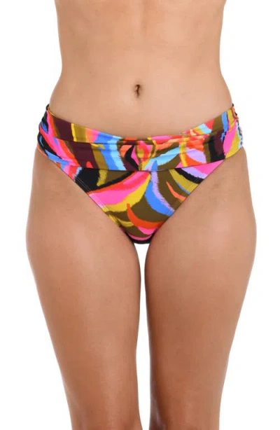 LA BLANCA LA BLANCA TROPIC WAVES SHIRRED BIKINI BOTTOMS