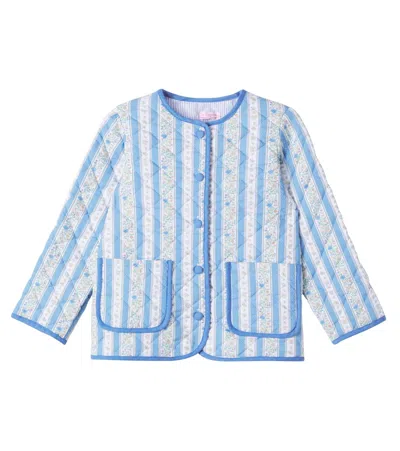 LA COQUETA SUSANA STRIPED FLORAL COTTON JACKET
