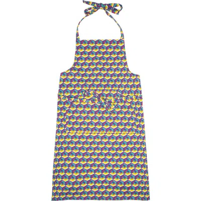 LA DOUBLEJ LA DOUBLEJ APRON WITH POCKET CUBO GIALLO/FUXSIA