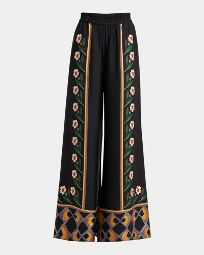 LA DOUBLEJ DAZE-PRINT WIDE-LEG PALAZZO PANTS