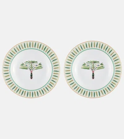 LA DOUBLEJ EDEN SET OF 2 PORCELAIN SOUP PLATES