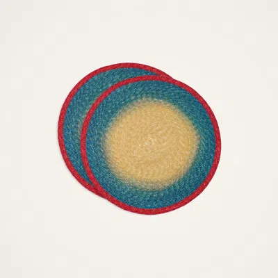 LA DOUBLEJ HANDPAINTED SUNSET PLACEMATS SET OF 2
