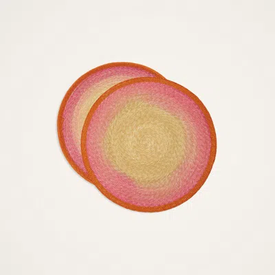 LA DOUBLEJ HANDPAINTED SUNSET PLACEMATS SET OF 2