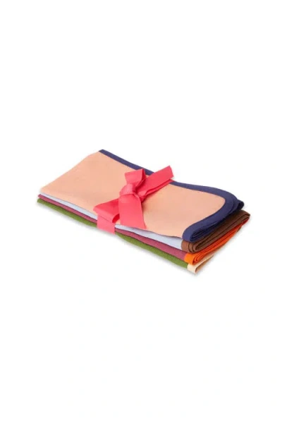 LA DOUBLEJ LA DOUBLEJ LARGE NAPKINS SET OF 4 (45X45) RAINBOW MIXED MULTICOLOR