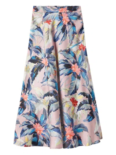 LA DOUBLEJ LUNGOMARE FLORAL-PRINT MIDI SKIRT