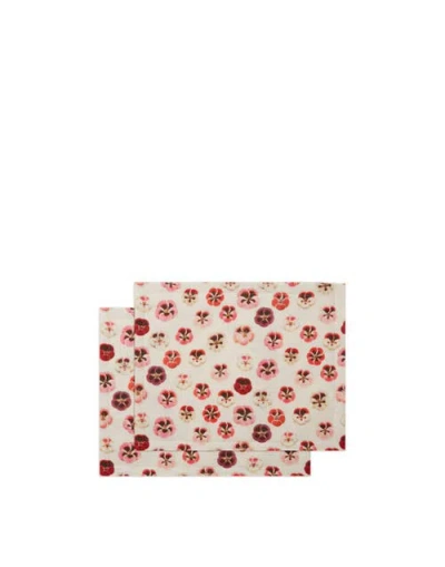 LA DOUBLEJ LA DOUBLEJ PLACEMATS SET OF 2 (35X45) PANSY IVORY