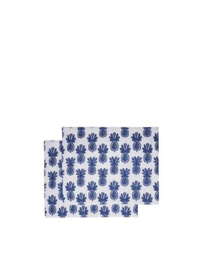 LA DOUBLEJ LA DOUBLEJ PLACEMATS SET OF 2 (35X45) PINEAPPLE BLUE