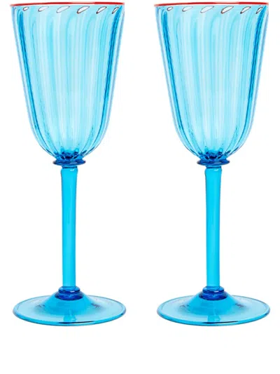 LA DOUBLEJ RAINBOW MURANO WINE GLASSES (SET OF 2)