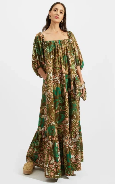 LA DOUBLEJ LA DOUBLEJ STA-DA-DIO! DRESS ANEMONE PINK OLIVE