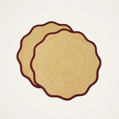 LA DOUBLEJ STRAW CLOUD PLACEMATS SET OF 2