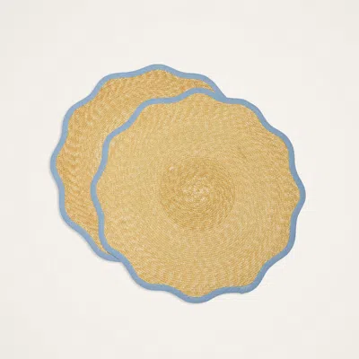 LA DOUBLEJ STRAW CLOUD PLACEMATS SET OF 2