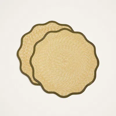 LA DOUBLEJ STRAW CLOUD PLACEMATS SET OF 2