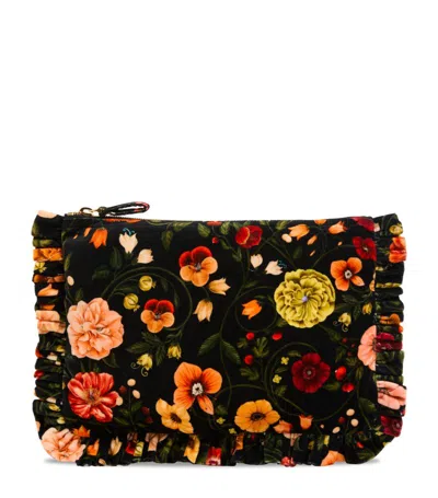 LA DOUBLEJ LA DOUBLEJ VELVET FLORAL HAND POCHETTE