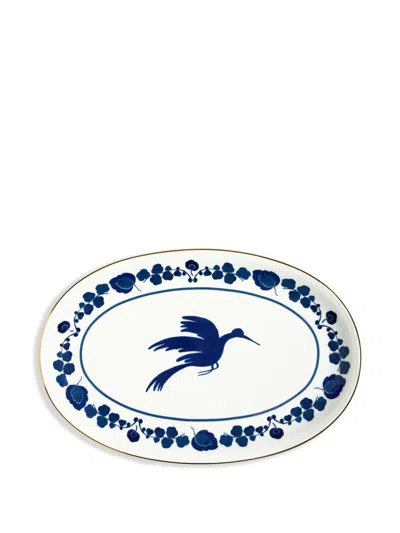 LA DOUBLEJ WILDBIRD-PRINT PLATTER (36CM X 24CM)