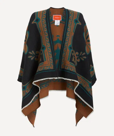 LA DOUBLEJ LA DOUBLEJ WOMEN'S HERALD WOOL-SILK PONCHO
