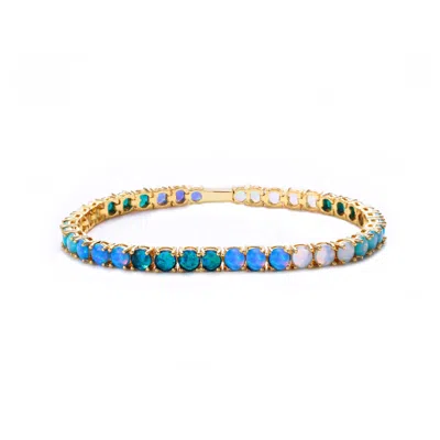 LA KAISER WOMEN'S GOLD BLUE OMBRE RIVIERA BRACELET