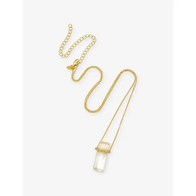 LA MAISON COUTURE WOMENS ASSYA LONDON SHAKTI 18CT YELLOW GOLD VERMEIL, ROCK CRYSTAL AND CUBIC ZIRCONIA NECKLAC