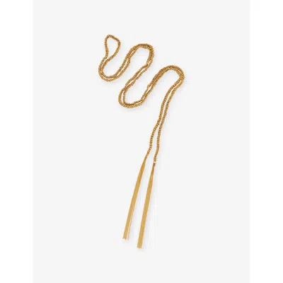 LA MAISON COUTURE WOMENS ASSYA PANAMA TASSEL 18CT YELLOW-GOLD PLATED STERLING-SILVER NECKLAC