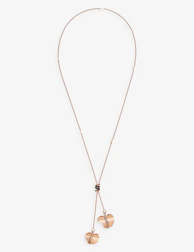 LA MAISON COUTURE WOMENS PINK LA MAISON COUTURE X TOMASZ DONOCIK DOUBLE LEAF 18CT ROSE GOLD-PLATED STERLING-SILVER, ZI