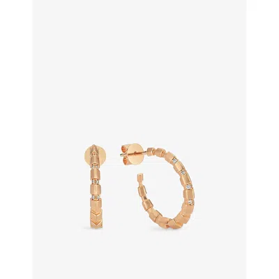 LA MAISON COUTURE WOMENS ROSE GOLD SELDA JEWELLERY SMAUG SMALL 14CT ROSE-GOLD AND 0.07CT DIAMOND HOOP EARRINGS