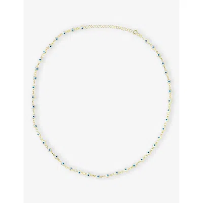 LA MAISON COUTURE WOMENS WHITE ECE LONDON THE NAZAR II 22CT YELLOW GOLD VERMEIL CHAIN NECKLAC