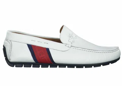 LA MARTINA LA MARTINA HERRENSCHUHE SLIPPER MOKASSINS ECHTLEDER WEISS LFM201171 GR 43 NEU