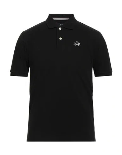 LA MARTINA LA MARTINA MAN POLO SHIRT BLACK SIZE XL COTTON