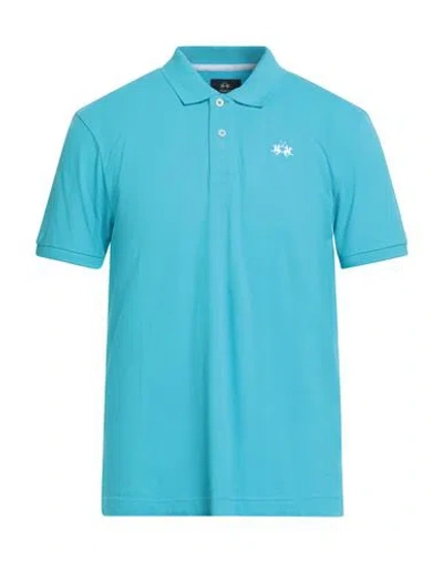 LA MARTINA LA MARTINA MAN POLO SHIRT SKY BLUE SIZE 3XL COTTON