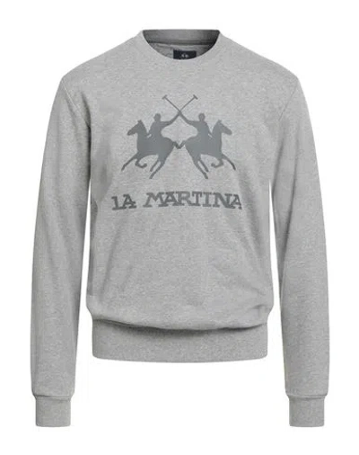 LA MARTINA LA MARTINA MAN SWEATSHIRT GREY SIZE 3XL COTTON