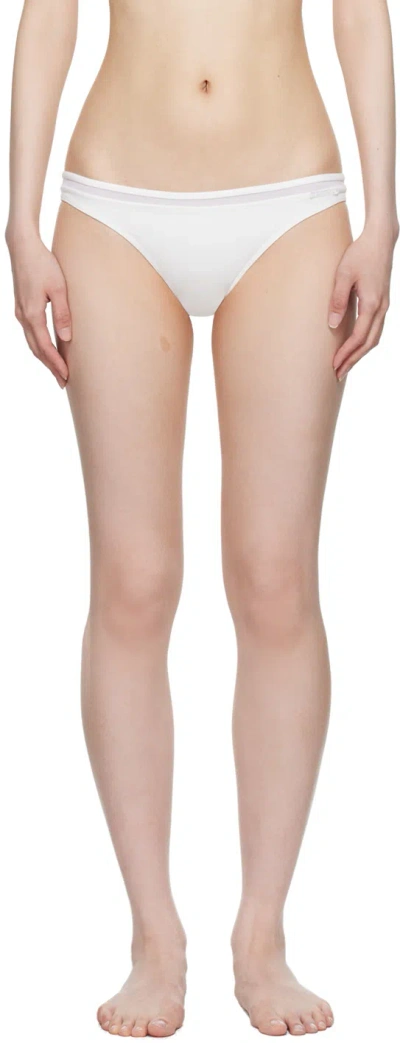 LA PERLA WHITE PANELED BIKINI BOTTOM