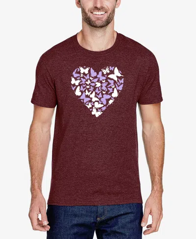LA POP ART MEN'S BUTTERFLY HEART PREMIUM BLEND WORD ART T-SHIRT