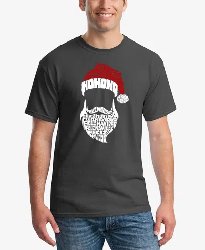 LA POP ART MEN'S FELIZ NAVIDAD SANTA CLAUS WORD ART T-SHIRT