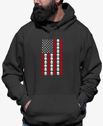 LA POP ART MEN'S SKULL FLAG WORD ART HOODED SWEATSHIRT