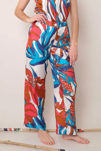 LA PRESTIC OUISTON LUCKY PANTS IN MIX SPICE WHITE LILY