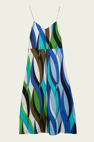 LA PRESTIC OUISTON PETULA DRESS IN MIX FANTASTIQUE BLEU