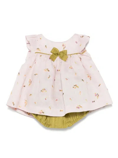 LA STUPENDERIA FLORAL-EMBROIDERY DRESS