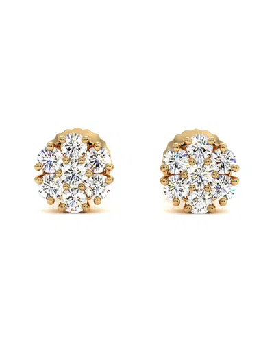 LAB GROWN DIAMONDS 14K 0.75 CT. TW. LAB-GROWN DIAMOND FLOWER EARRINGS