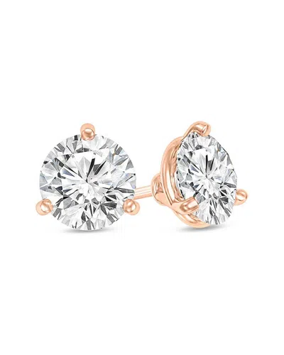 LAB GROWN DIAMONDS LAB GROWN DIAMONDS 14K ROSE GOLD 2.00 CT. TW. LAB-GROWN DIAMOND EARRINGS