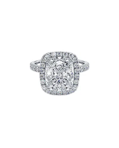 LAB GROWN DIAMONDS LUXORE PRIVEE 14K 4.00 CT. TW. LAB-GROWN DIAMOND HALO RING
