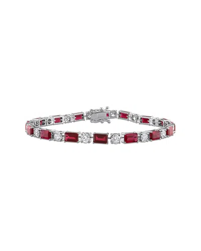 LAB GROWN GEMSTONES CREATED FOREVER 18K 10.08 CT. TW. LAB-GROWN DIAMOND & LAB-GROWN RUBY TENNIS BRACELET