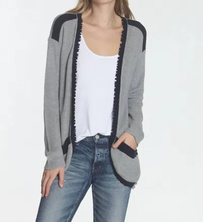 LABEL+THREAD WOMEN'S PARKER FRAY CARDIGAN IN GREY/NAVY