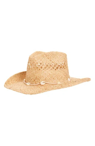 LACK OF COLOR LACK OF COLOR SEASHELLS OPEN WEAVE COWBOY HAT