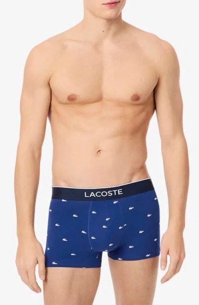 LACOSTE LACOSTE ASSORTED 3-PACK STRETCH COTTON TRUNKS